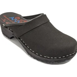 AM-Toffeln Swedish Style Clogs in Black Suede (100)