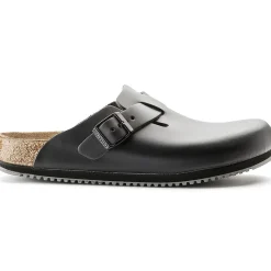Birkenstock Boston SL Super-Grip Natural Leather in Black (60194)