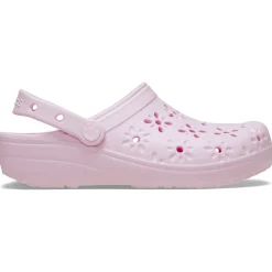 Crocs Classic Floral Cut Out Clogs (210927) - Pink Milk