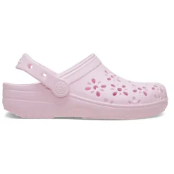 Crocs Classic Floral Cut Out Kids Clogs (210943) - Pink Milk