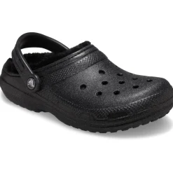 Crocs Classic Glitter Fuzz Lined Clog (211928) - Black