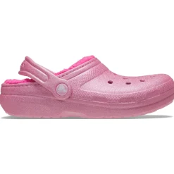 Crocs Classic Glitter Lined Kids Clog (207462) - Pink Tweed