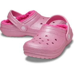 Crocs Classic Glitter Lined Kids Clog (207462) - Pink Tweed