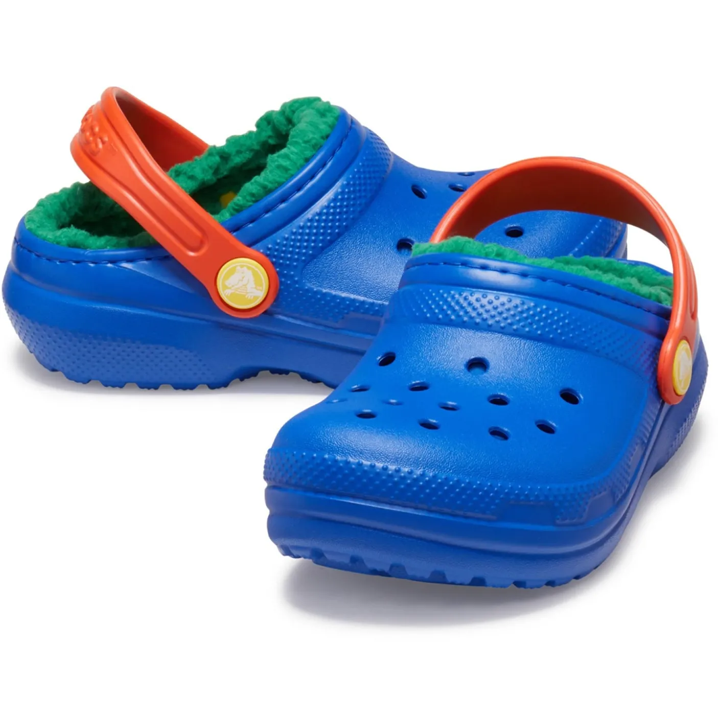 Crocs Classic Lined Kids Clogs (207010) - Blue Bolt/Multi