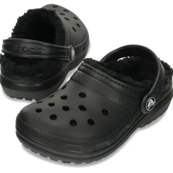 Crocs Classic Lined Kids Clogs (207010) - Black/Black