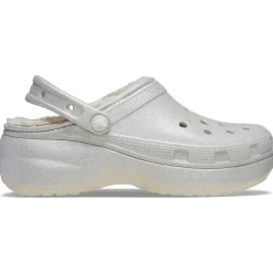 Crocs Classic Platform Glitter Lined Clog (210413) - Silver