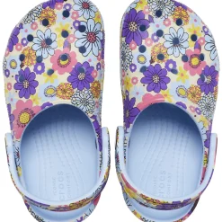 Crocs Classic Retro Floral Toddlers Clogs (209069) - Blue Calcite/Multi