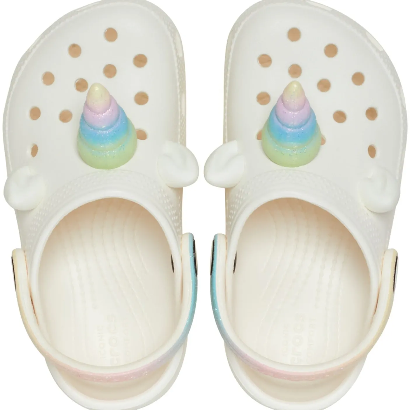 Crocs I AM Rainbow Unicorn Horn Toddlers Clogs (209701) - Chalk