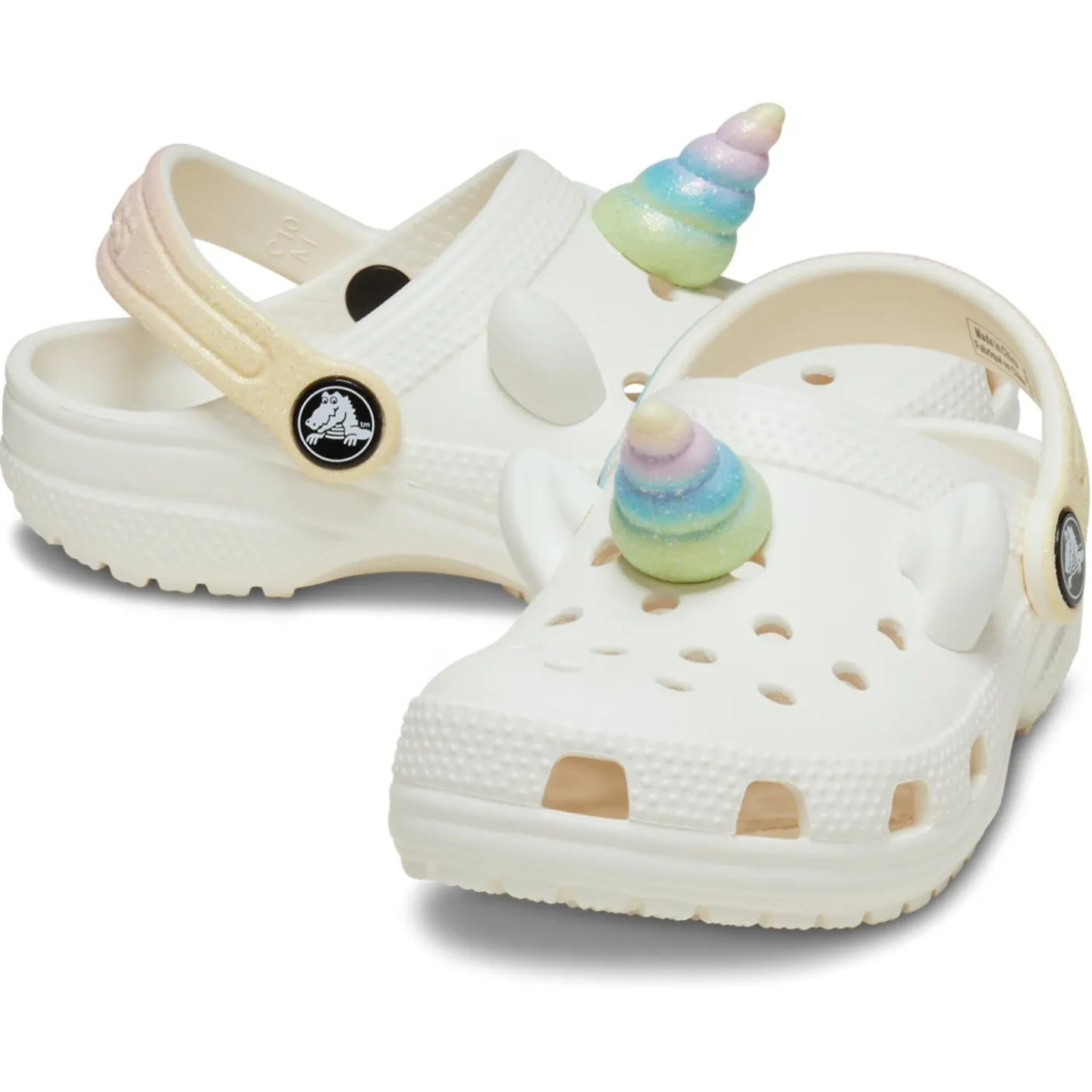 Crocs I AM Rainbow Unicorn Horn Toddlers Clogs (209701) - Chalk