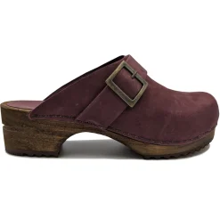 Sanita Big Buckle Danish Clogs in Aubergine (453062)