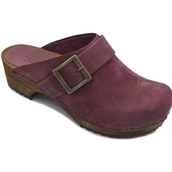 Sanita Big Buckle Danish Clogs in Aubergine (453062)