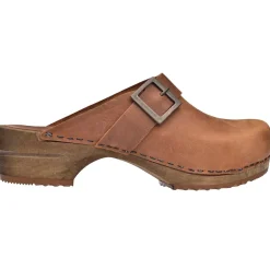 Sanita Big Buckle Danish Clogs in Chestnut (453062)