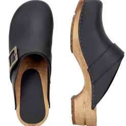 Sanita Big Buckle Danish Clogs in Black (453062)