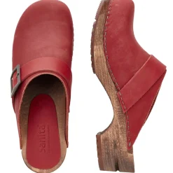 Sanita Big Buckle Danish Clogs in Red (453062)