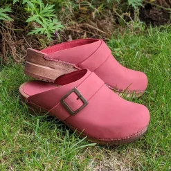 Sanita Big Buckle Danish Clogs in Red (453062)