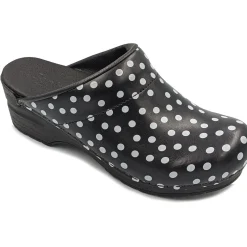 Sanita Fenja Spotty Flexible Clogs in Black (457048)