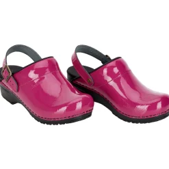 Sanita Freya Patent Flexible Clogs in Fuchsia (457548)