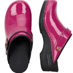 Sanita Freya Patent Flexible Clogs in Fuchsia (457548)