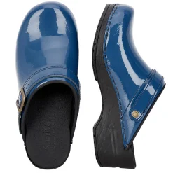 Sanita Freya Patent Flexible Clogs in Denim (457548)