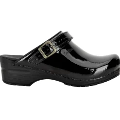 Sanita Freya Patent Flexible Clogs in Black (457548)