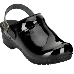 Sanita Freya Patent Flexible Clogs in Black (457548)