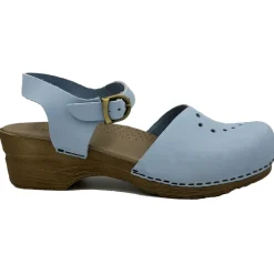 Sanita Heart Oiled Clog Sandals in Light Blue (472148)