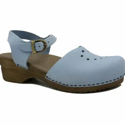 Sanita Heart Oiled Clog Sandals in Light Blue (472148)