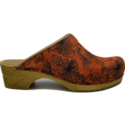 Sanita Mia Vegan Open Wooden Clogs in Coral (472619)
