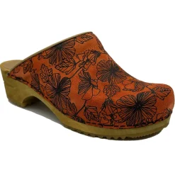 Sanita Mia Vegan Open Wooden Clogs in Coral (472619)