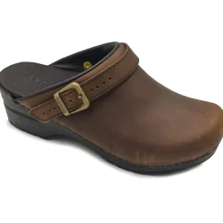 Sanita Morse Oiled Danish Clogs in Antique Brown (1200038)