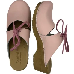 Sanita Osay Lace-Up Clog Sandals in Rose (472018)