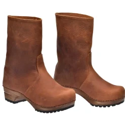 Sanita Risotto Oiled Leather Clog Boots in Cognac (473222)