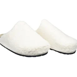 Sanita Saalbach Furry Clog Slippers in Off-White (480091)
