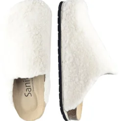 Sanita Saalbach Furry Clog Slippers in Off-White (480091)