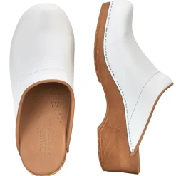 Sanita Sandra Open PU Clogs in White (473047)