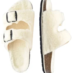 Sanita Solden Recycled Fur Sandals in Off-White (480090)
