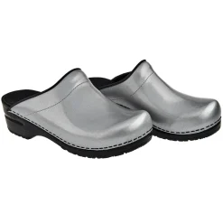 Sanita Sonja PU Open Clogs in Silver (1500047)