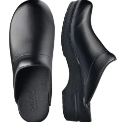 Sanita Sonja PU Smooth Clogs in Black (1500047)